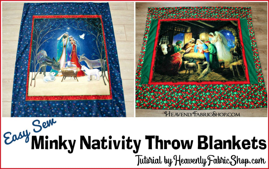 Easy Sew Minky Nativity Throw Blanket Tutorial