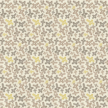 Leo XIV Cross Toss Gold Burgundy Cotton Fabric