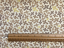 Leo XIV Cross Toss Gold Burgundy Cotton Fabric