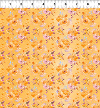 Glorious Garden Orange Roses Cotton Fabric