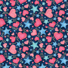 UpWords Hearts and Stars Navy Cotton Fabric