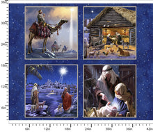 Let Us Adore Him Blocks Cotton Fabric Panel