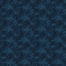 Silent Night Snowy Texture Dark Blue Cotton Fabric