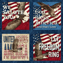 Stars & Stripes 12 Patriotic Block Cotton Fabric Panel