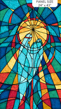Nativity Stained Glass Cotton Fabric Panel