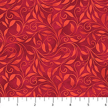 Nativity Leaf Scroll Red Cotton Fabric