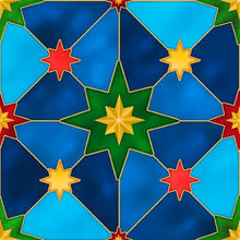 The Newborn King Star Geo Blue Cotton Fabric