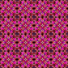 Radiant Reflections Stained Glass Allover Fuchsia Cotton Fabric