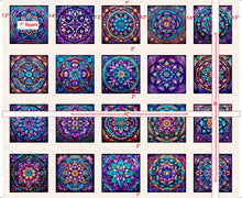 Night Flight Stained Glass Patches Block Panel Cotton Fabric