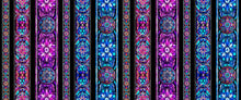 Night Flight Stained Glass Stripe Cotton Fabric