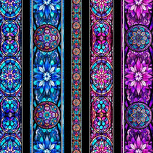 Night Flight Stained Glass Stripe Cotton Fabric