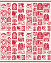 Buon Natale Christmas Cards Snowflake Pomegranate Cotton Fabric Panel