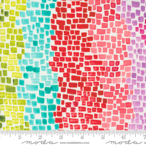 Coming Up Roses Rainbow Mosaic Cotton Fabric
