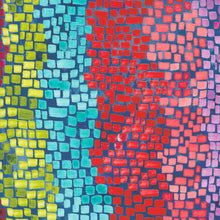 Coming Up Roses Sapphire Mosaic Cotton Fabric