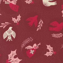 Good News, Great Joy Cranberry Doves & Angels Cotton Fabric