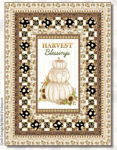 Autumn Elegance Harvest Blessings Metallic Cotton Fabric Panel