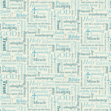 Love Never Fails Ivory Religious Words Cotton Fabric