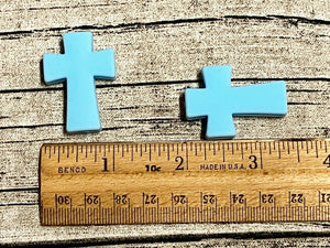 Blue Cross Silicone Focal Bead