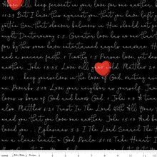 All My Heart Scripture Love Letters Black Cotton Fabric
