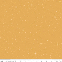 Christmas Wishes Starry Sky Gold Cotton Fabric