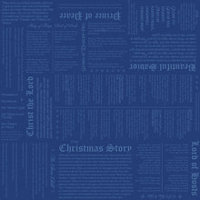 Christmas Wishes Christmas Story Blue Cotton Fabric