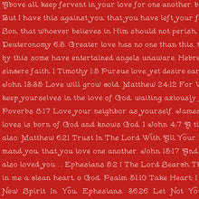 Take Heart Red Love Scripture Cotton Fabric