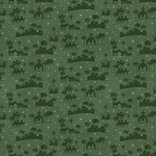 Come Let Us Adore Him Silhouettes Green Cotton Fabric