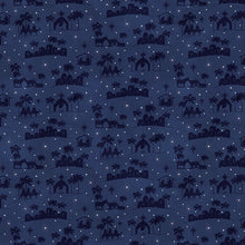 Come Let Us Adore Him Silhouettes Navy Cotton Fabric