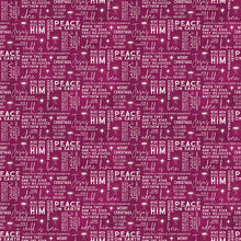Come Let Us Adore Him Text Wine Cotton Fabric
