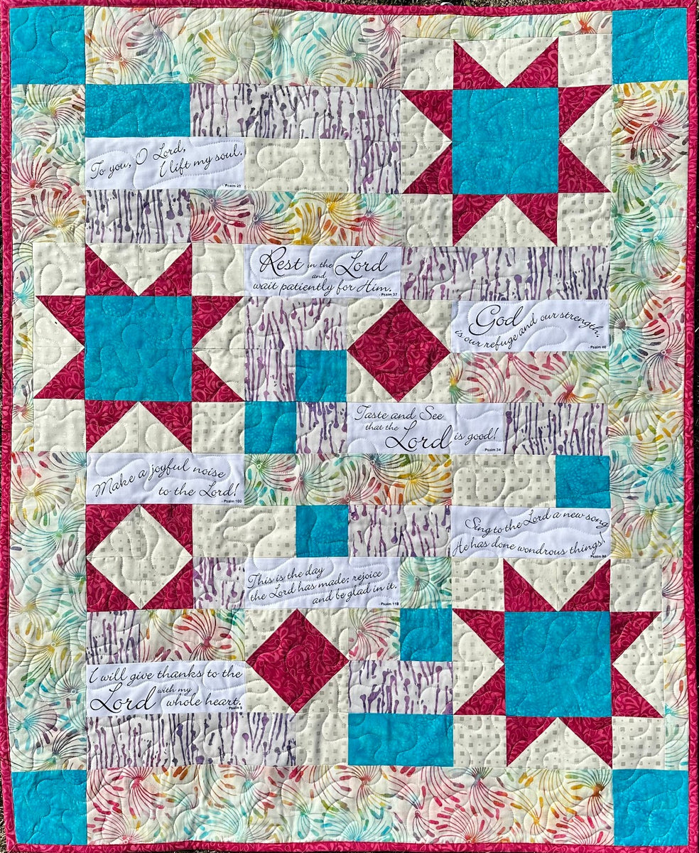Comfort of Psalms Quilt Pattern & Fabric Panel Kit Heavenly Fabric Shop