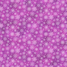 Angels on High Snowflakes Fuchsia Cotton Fabric
