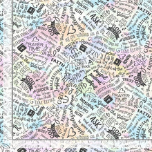 Pastel Faith Words Cotton Fabric