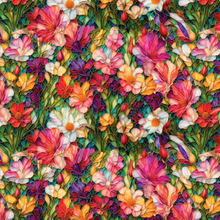 Gigi In The Garden Stained Glass Flower Garden Cotton Fabric