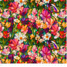 Gigi In The Garden Stained Glass Flower Garden Cotton Fabric