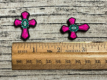 Hot Pink Cross Silicone Focal Bead