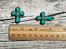 Jade Green Cross Silicone Focal Bead