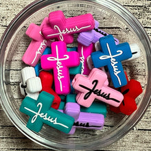 Jesus Color Cross Silicone Focal Bead