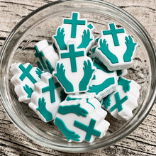 Hands of Prayer Turquoise Silicone Focal Bead