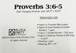 Proverbs 3:5-6 Quilt Pattern & Fabric Panel Kit