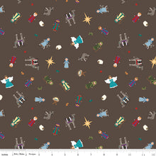Silent Night Nativity Story Characters Earth Sparkle Cotton Fabric