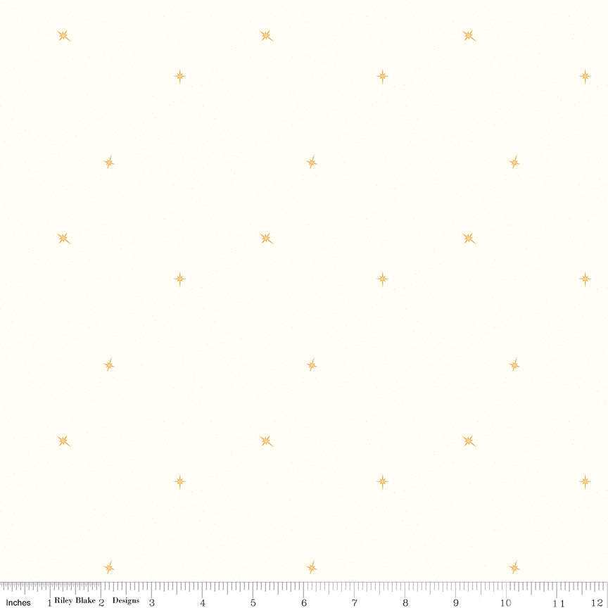 Silent Night Follow The Star Dove Gold Sparkle Cotton Fabric Heavenly Fabric Shop