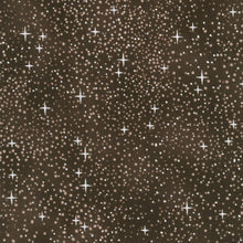 Snowy Brook Taupe Stars Metallic Cotton Fabric