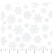 Silent Night Snowflakes White Cotton Fabric