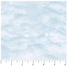 Silent Night Snow Pale Blue Cotton Fabric