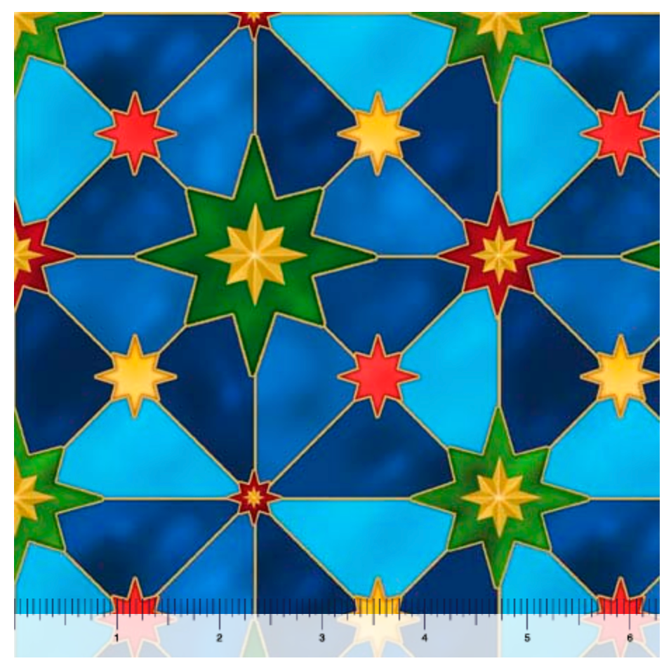 The Newborn King Star Geo Blue Cotton Fabric Heavenly Fabric Shop