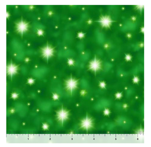 The Newborn King Green Stars Cotton Fabric