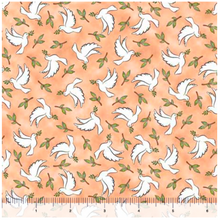 Rejoice Doves Salmon Cotton Fabric