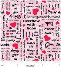 UpWords Scripts Pink Cotton Fabric