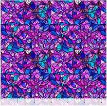 Night Flight Stained Glass Window Magenta Cotton Fabric