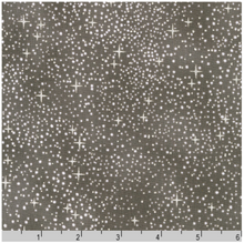 Snowy Brook Fog Stars Metallic Cotton Fabric